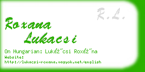 roxana lukacsi business card